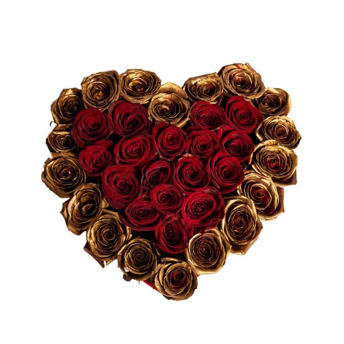 Heart Gold Roses