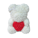 White Rose Bear with a heart